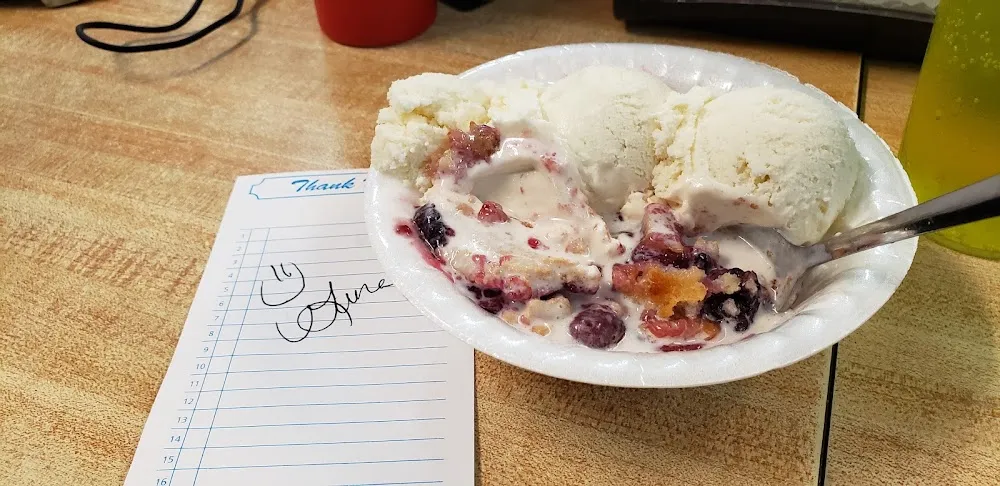 Blackberry Cobbler and Ice Cream