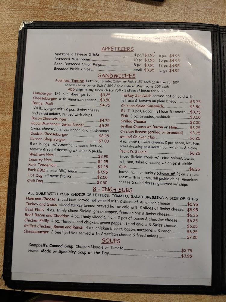 Korner Shop Cafe Menu image 3